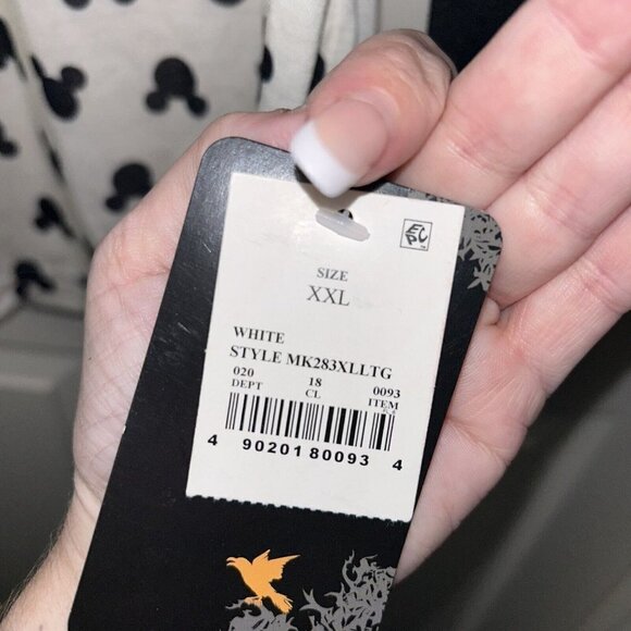 Disney Mickey Mouse Black & White Fleece Pajama Long Sleeve Pant Set Size XXL - Picture 8 of 8